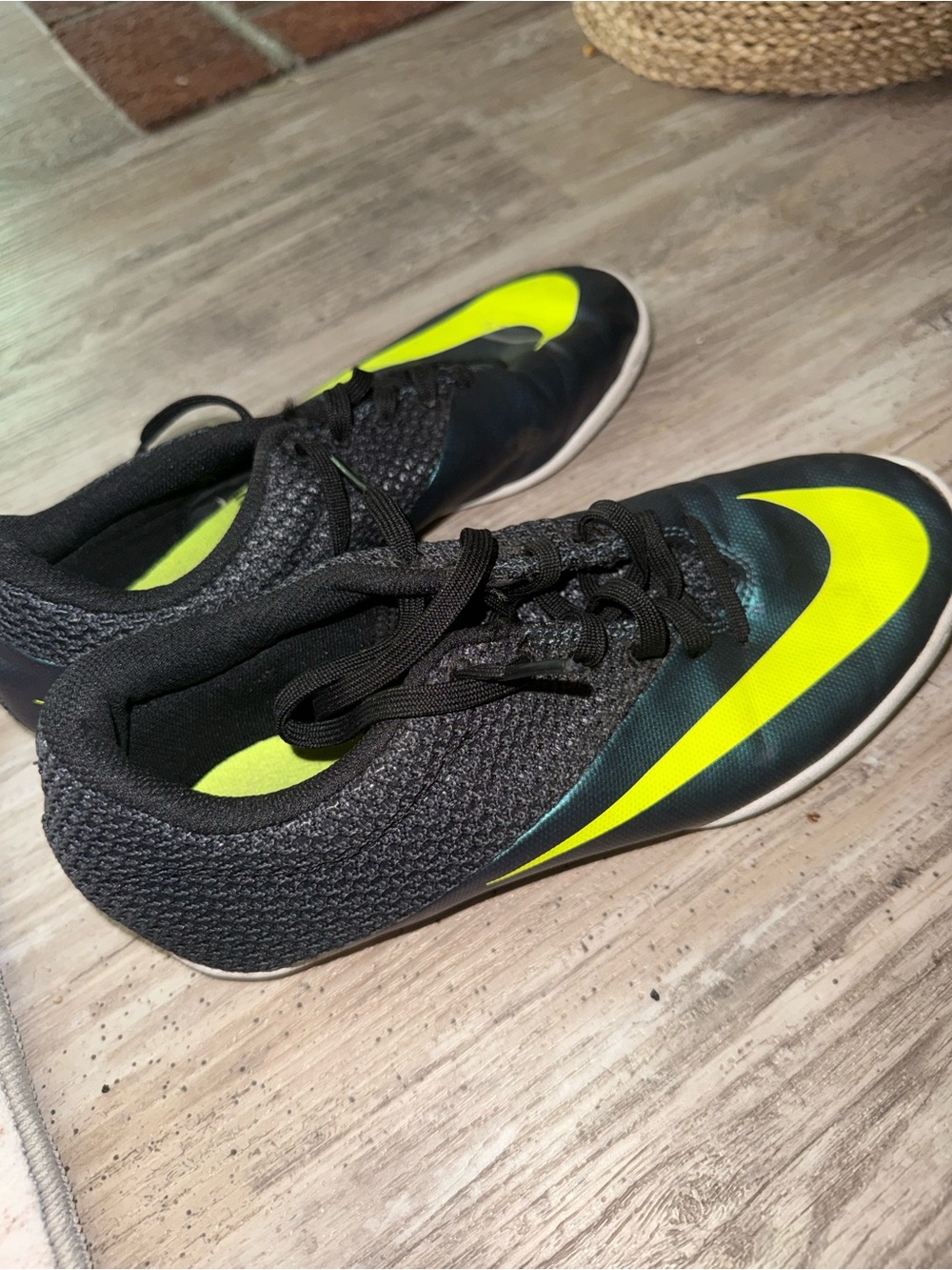 Nike Black Shoes with Neon Green Accents